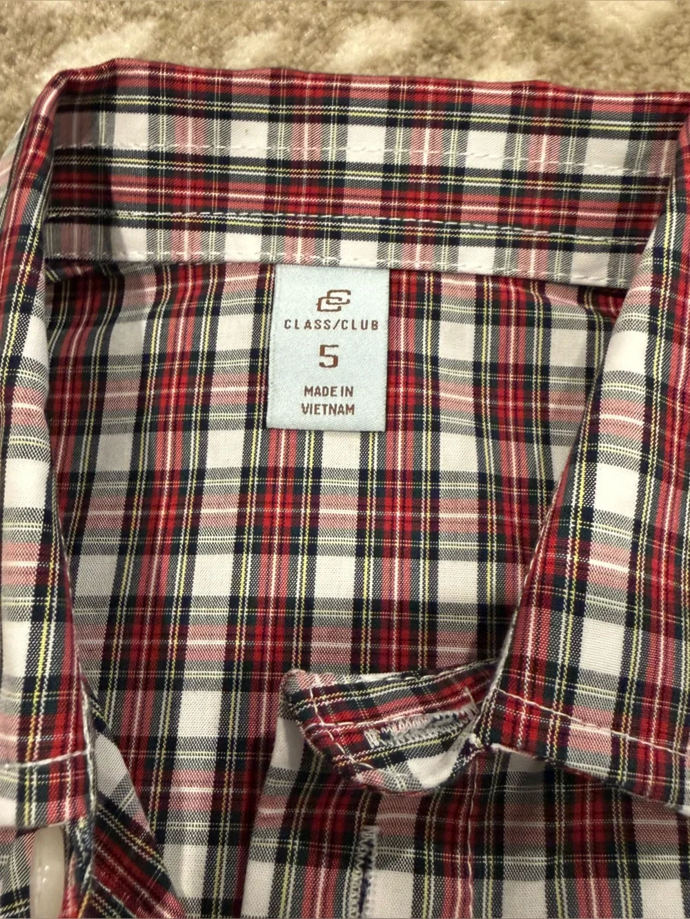 Boys Bundle (2) Ralph Lauren/Class Club Red/Blue Plaid Button-Down Shirt. Size 5